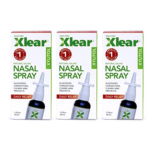 Xlear Nasal Spray with Xylitol, All-Natural Saline Nasal Spray for Sinus Rins...