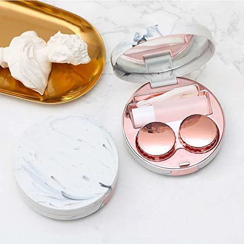 Rose Gold Contact Lens Case, Travel Contact Case Cute Lens Holder Kit with Mi...