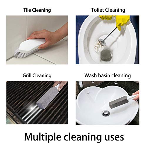 4 Pack Toilet Bowl Pumice Cleaning Stone, with Extra Long Ergonomic Handle, P...
