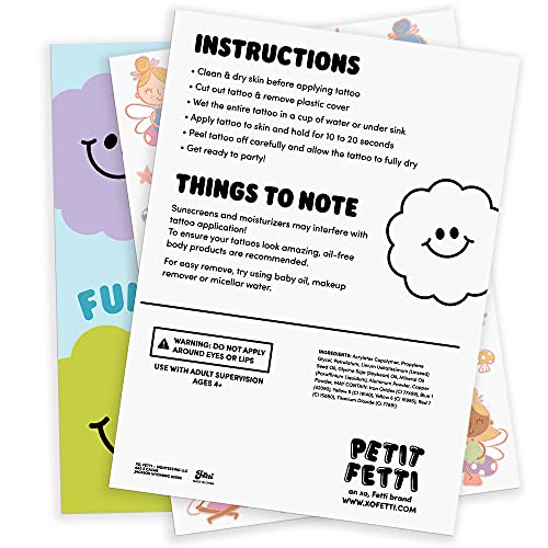 xo, Fetti Fairy Tattoos - 42 Glitter Styles | Magical Birthday Party Supplies...