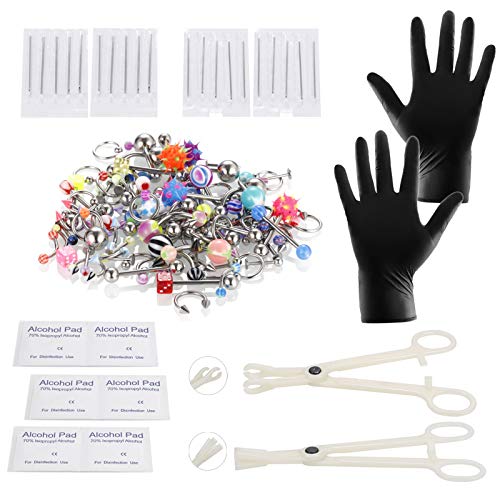 Xpircn 120PCS Piercing Jewelry Kit Piercing Needles Stainless Steel Acrylic 1...