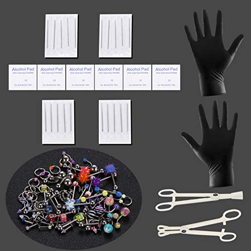 Xpircn 120PCS Piercing Jewelry Kit Piercing Needles Stainless Steel Acrylic 1...