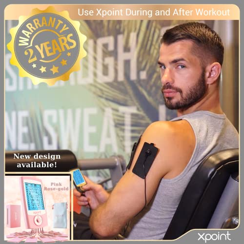 Xpoint Dual Channel Luxury TENS EMS Unit Muscle Stimulator | 16 Modes, 12 Lar...