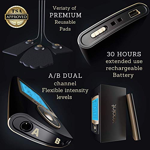 Xpoint Dual Channel Luxury TENS EMS Unit Muscle Stimulator | 16 Modes, 12 Lar...