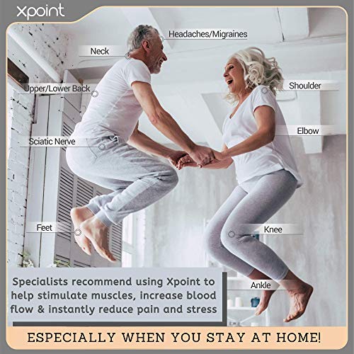 Xpoint Dual Channel Luxury TENS EMS Unit Muscle Stimulator | 16 Modes, 12 Lar...