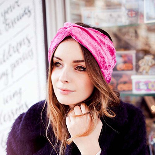Velvet Elastic Headband, 7 Pcs Women's Adjustable Twisted Soft Turban Tribal ...