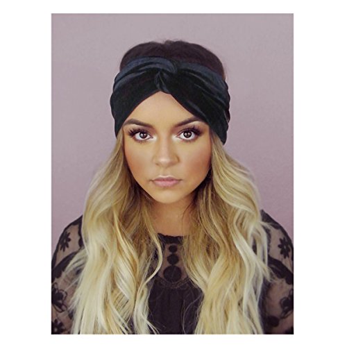 Velvet Elastic Headband, 7 Pcs Women's Adjustable Twisted Soft Turban Tribal ...