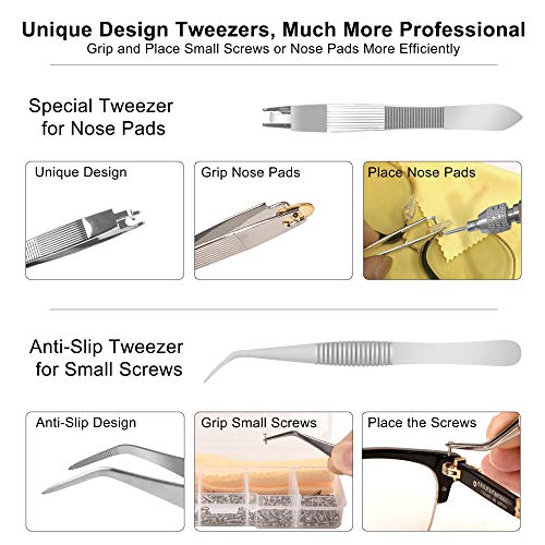 Upgrade Version Eyeglass Repair Kit,XSIATO Glasses Magnetic Screwdriver Set w...
