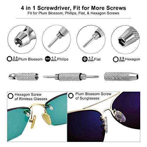 Upgrade Version Eyeglass Repair Kit,XSIATO Glasses Magnetic Screwdriver Set w...