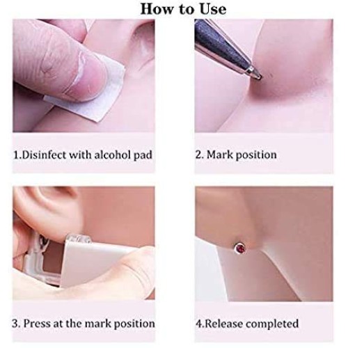 2 Pack Self Ear Piercing Gun Earring Disposable Piercing Kit No Pain Easy Use...