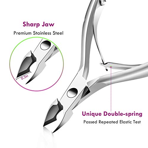 Cuticle Trimmer with Cuticle Pusher, XUNXMAS Cuticle Remover Cutter Nipper Sc...
