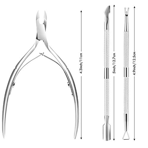 Cuticle Trimmer with Cuticle Pusher, XUNXMAS Cuticle Remover Cutter Nipper Sc...