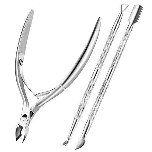 Cuticle Trimmer with Cuticle Pusher, XUNXMAS Cuticle Remover Cutter Nipper Sc...