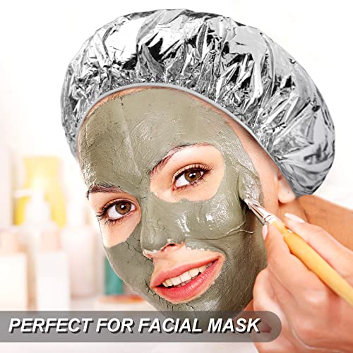 24 Pieces Deep Conditioning Caps Aluminum Foil Hair Cap Reusable Processing C...