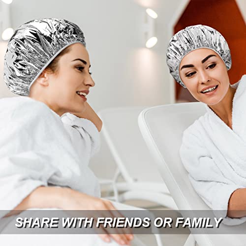 24 Pieces Deep Conditioning Caps Aluminum Foil Hair Cap Reusable Processing C...