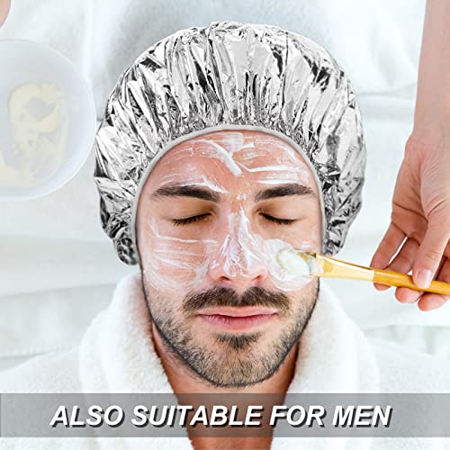 24 Pieces Deep Conditioning Caps Aluminum Foil Hair Cap Reusable Processing C...