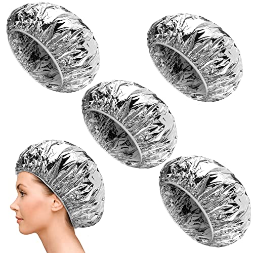 24 Pieces Deep Conditioning Caps Aluminum Foil Hair Cap Reusable Processing C...