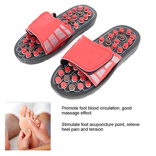 Acupressure Plantar Fasciitis Foot Massager, Jade Stone Indoor Massage Slippe...