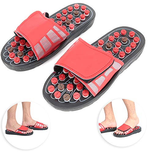 Acupressure Plantar Fasciitis Foot Massager, Jade Stone Indoor Massage Slippe...