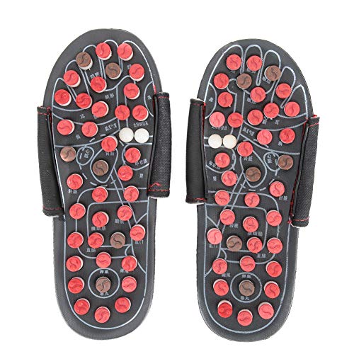 Acupressure Plantar Fasciitis Foot Massager, Jade Stone Indoor Massage Slippe...