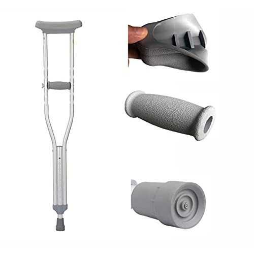 Replacement Crutches Accessories 8PCS, Comfortable Gray Rubber Pads Underarm ...