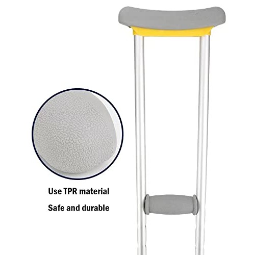 Replacement Crutches Accessories 8PCS, Comfortable Gray Rubber Pads Underarm ...