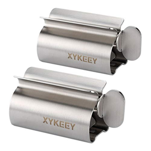 XYKEEY Toothpaste Tube Squeezer - Set of 2 Toothpaste Squeezer Rollers, Metal...