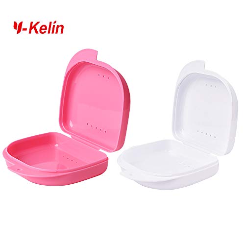Y-Kelin 2 Pcs Retainer Box Retainer Case Retainer Container Partial Mouth Gua...