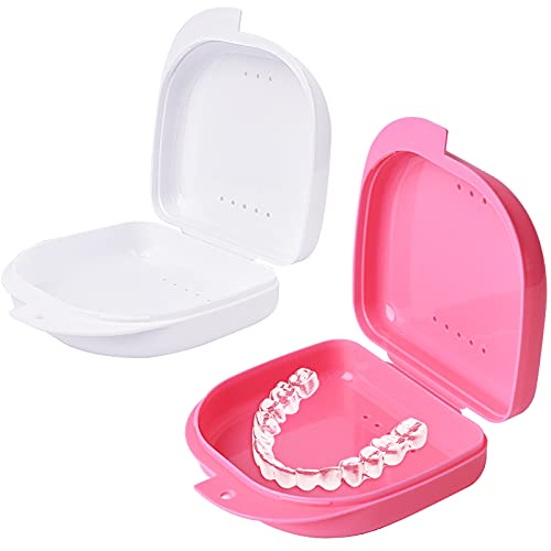 Y-Kelin 2 Pcs Retainer Box Retainer Case Retainer Container Partial Mouth Gua...