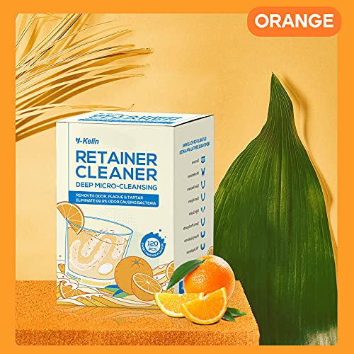 Y-Kelin Retainer and Denture Cleaner 120 Tablets for 4 Months Removes Stains ...