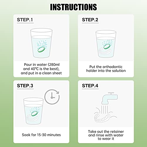 Y-Kelin Retainer and Denture Cleaner 120 Tablets for 4 Months Removes Stains ...