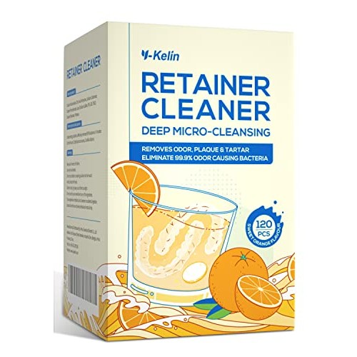 Y-Kelin Retainer and Denture Cleaner 120 Tablets for 4 Months Removes Stains ...