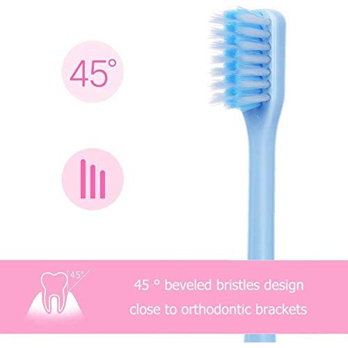 Y-kelin V-Shaped Orthodontic Toothbrush Soft Bristle (4 pcs) with one Inter-D...