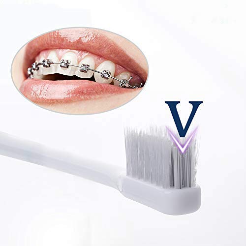 Y-kelin V-Shaped Orthodontic Toothbrush Soft Bristle (4 pcs) with one Inter-D...