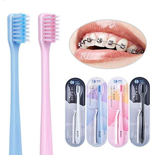 Y-kelin V-Shaped Orthodontic Toothbrush Soft Bristle (4 pcs) with one Inter-D...