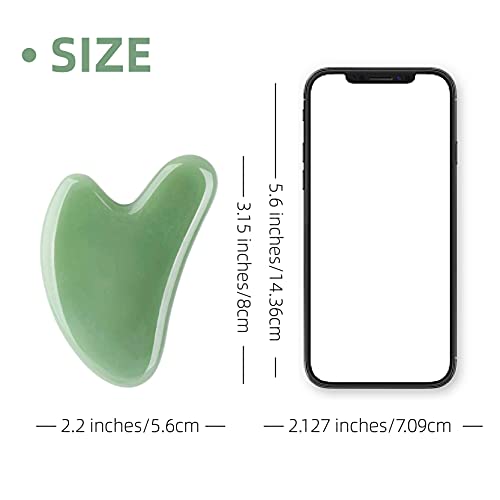 Gua Sha, Gua Sha Facial Tools, Natural Jade Stone Board for SPA Acupuncture T...