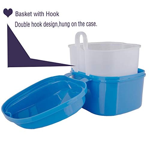 Denture Case,Denture Cup with Strainer,Denture Bath Box False Teeth Storage B...