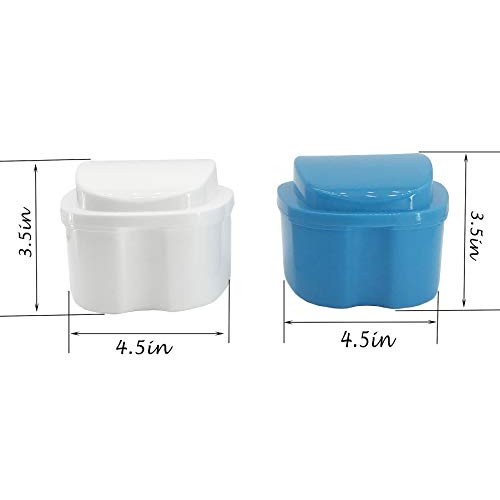 Denture Case,Denture Cup with Strainer,Denture Bath Box False Teeth Storage B...