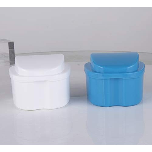 Denture Case,Denture Cup with Strainer,Denture Bath Box False Teeth Storage B...