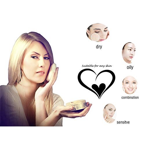 Powder Puff, Yababa 6pcs 3.15 Inch Ultra Soft Washable Velour Fluffy Body Pow...