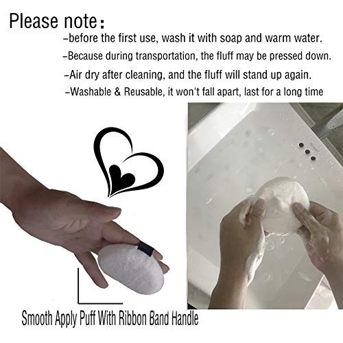 Powder Puff, Yababa 6pcs 3.15 Inch Ultra Soft Washable Velour Fluffy Body Pow...