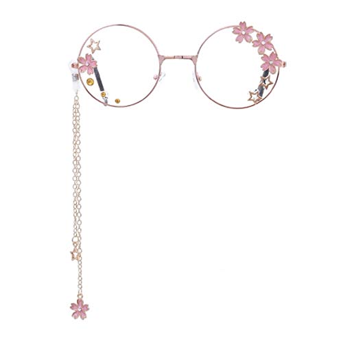 YABINA ACCESSORY Pink Floral Eyeglass with Chains Pendant for Women Glasses w...