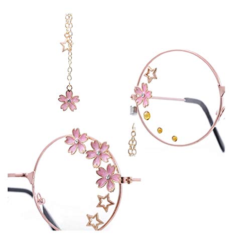 YABINA ACCESSORY Pink Floral Eyeglass with Chains Pendant for Women Glasses w...