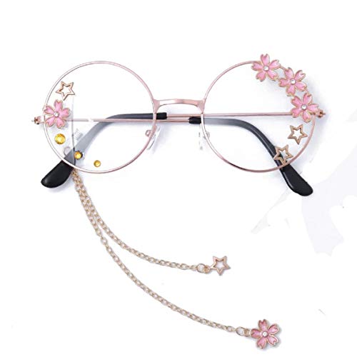YABINA ACCESSORY Pink Floral Eyeglass with Chains Pendant for Women Glasses w...