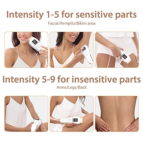 Yachyee Painless Laser Hair Removal Device for Women and Men Permanent with I...