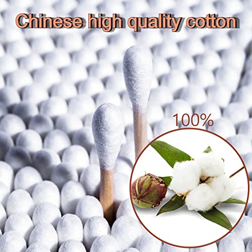 YADADA Cotton Swabs 500 Count,Biodegradable & Organic Strong Wooden Sticks Co...