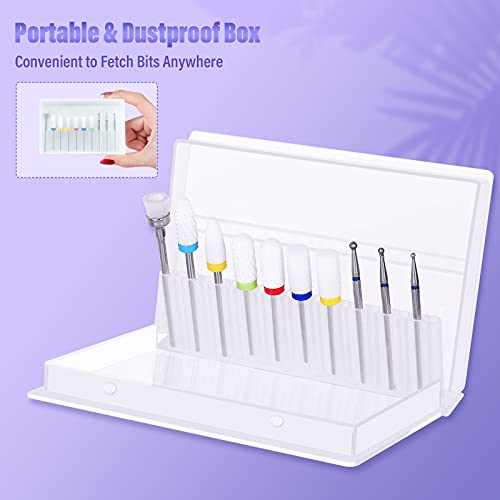 10pcs Professional Ceramic Nail Drill Bits Set - YaFex 3/32'' Diamond Carbide...