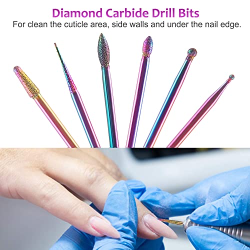 Cuticle Nail Drill Bits Set - YaFex 10 Pcs 3/32 Inch Professional Diamond Car...