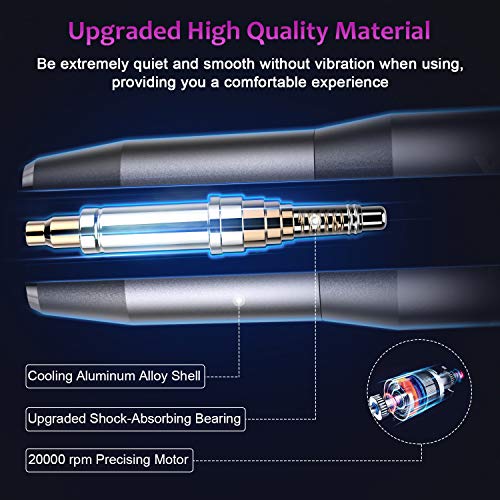 Electric Nail Drill- Professional Portable Manicure Pedicure E-File Kit with ...