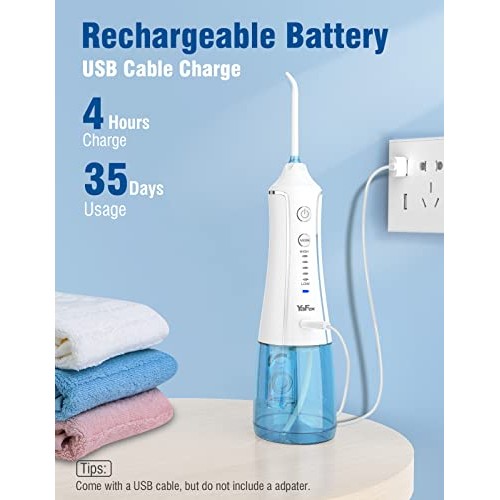 YaFex Water Flosser Cordless for Teeth, Portable Water Teeth Cleaning Pick 5 ...